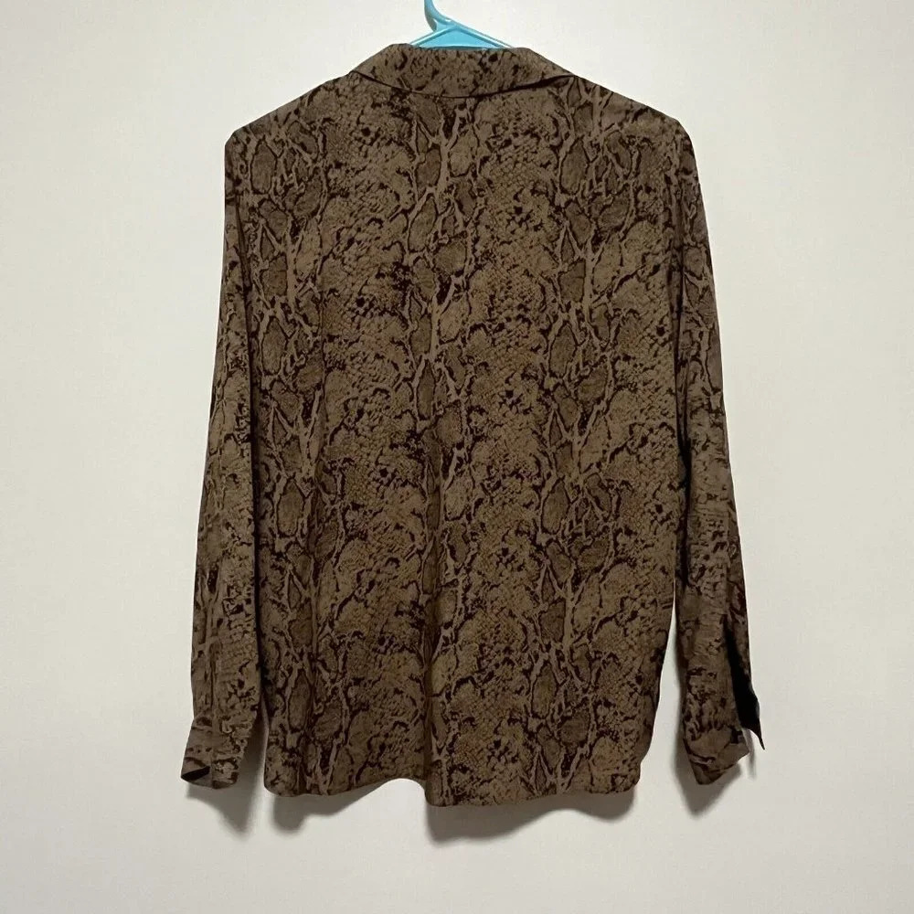 Rails Tan Snake Print Button Down Shirt - image 6